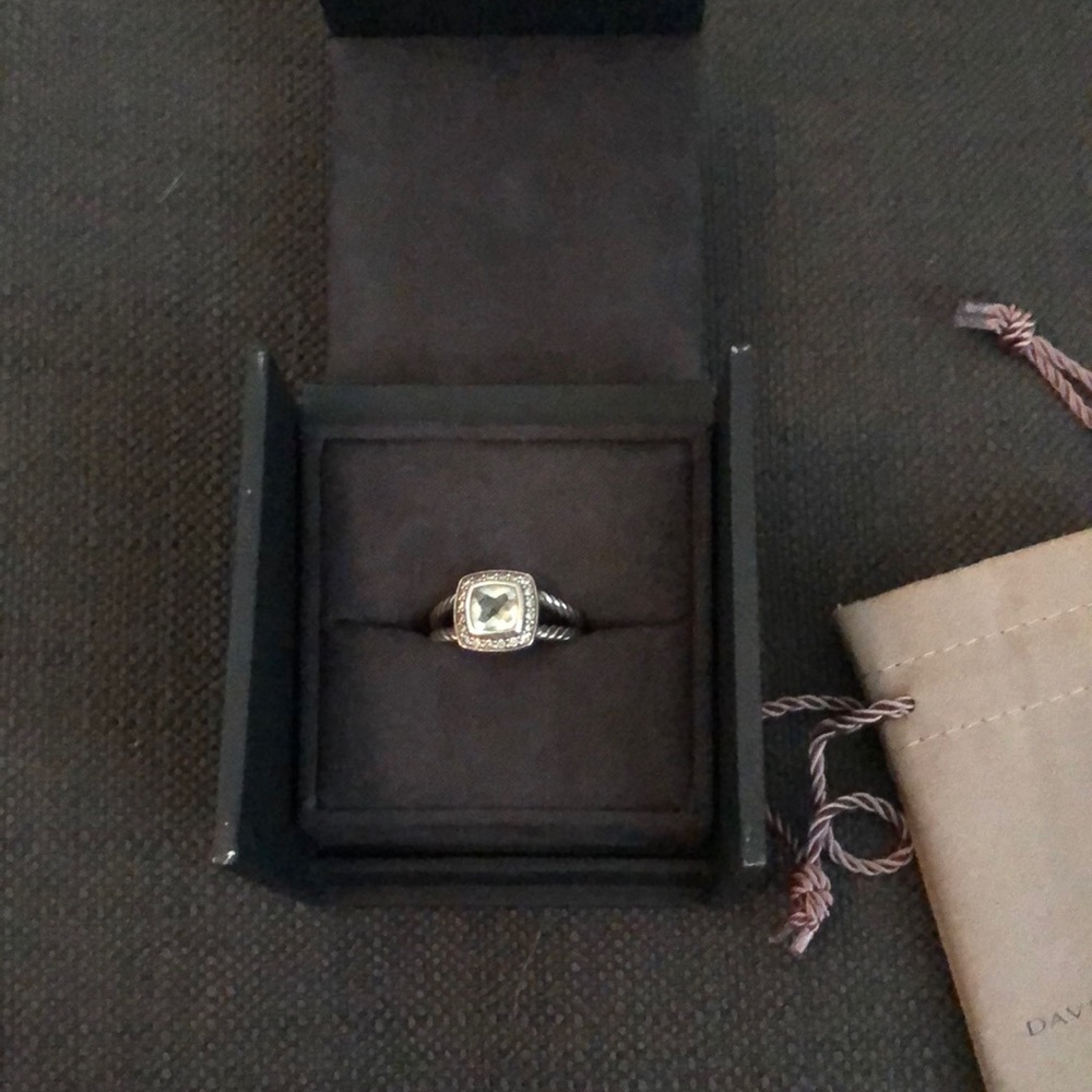 David Yurman Albion Ring Prasiolite stone Size 8